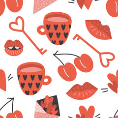 Valentine's Day seamless vector pattern