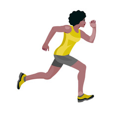 Figure in profile of a black girl jogging