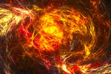Abstract fiery lightning. Explosions in the sun. Background for design and decoration 