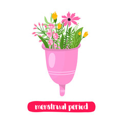 menstrual period. hygiene bowl. Feminine hygiene