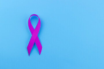 World Cancer Day, symbolic ribbon, International Epilepsy Day copy space