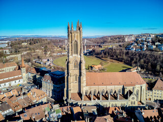 Stadt Fribourg, Poya und Zaehringen brücke, Schweiz , Winter