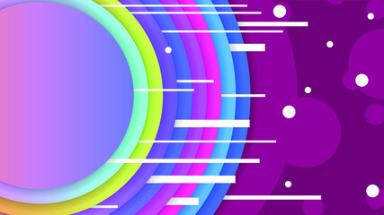 Abstract Colorful Gradient Background With Color Geometric Figures Different Shapes And White Line Vector Design Style