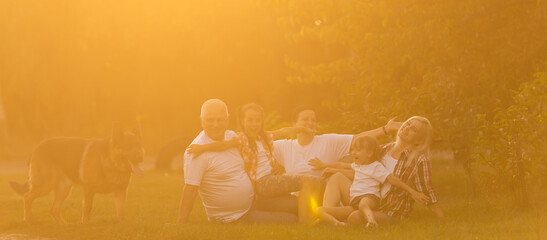 Multi Generation Family On Countryside Walk