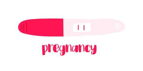 pregnancy test. illustration hand drawing. flat.