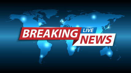 Breaking news background, TV channel news screensaver, vector illustration