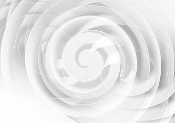 Abstract white digital graphic background with spirals