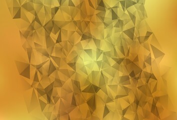 Dark Yellow vector polygonal background.