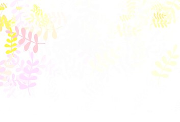Light Multicolor vector doodle pattern with leaves.