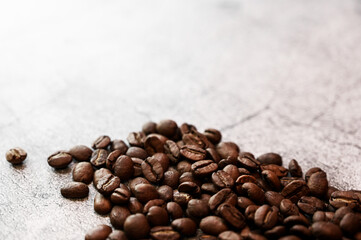 Close up of Coffee beans background. Food and drinks concept. Pattern