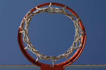 basketball hoop from under