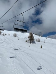 ski lift in the mountains Vars France