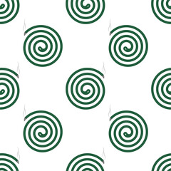 Mosquito Repellent Coil Icon Seamless Pattern, Bug, Insect Killer Smoldering Spiral Incense