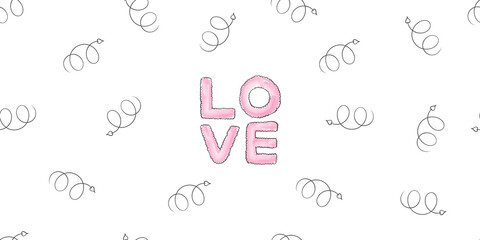 Love. Valentines day background. Hand drawn. Vector love postcard. Vector illustration
