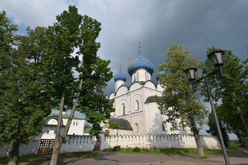 Fototapeta na wymiar Cathedral of the Nativity of the Blessed Virgin in the kremlin of Suzdal, historical town of Russian 