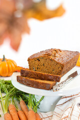 sliced harvest loaf of bread with pumpkin