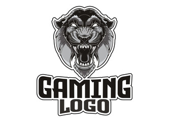 Giant panther head gaming logo vector
