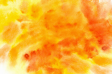 Orange watercolor on paper background