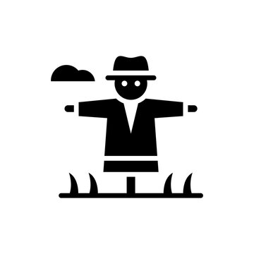 Scarecrow vector icon style illustration in solid. EPS 10 File