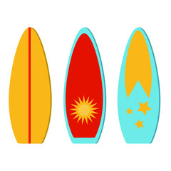 Vector surfboard set isolated on white background