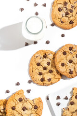chocolate chip cookies and milk