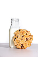 oatmeal cookies and milk