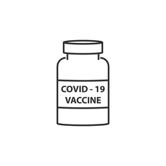 Bottle with a vaccine against coronavirus - vector icon
