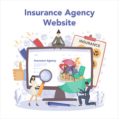 Insurance agent online service or platform. Idea of security