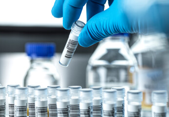 Clinical Testing, DNA sample being prepared for testing in the lab.