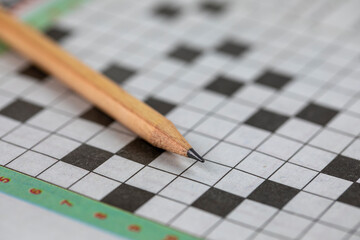 Alzheimer concept, crossword Puzzle with pencil