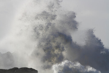 Huge stormy wave splash