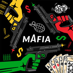 Casino mafia criminal sindicate, conceptual vector illustration - 408631480