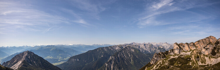 Mountain panorama from Gschollkopf mountain, Rofan, Tyrol, Austria