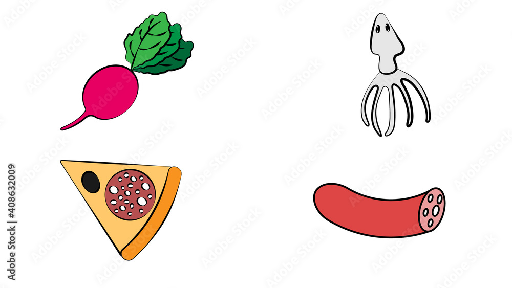 Poster simple set of fast food related vector line icons. outline symbol collection