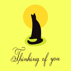 Thinking of you - card. Vector stock illustration eps10.