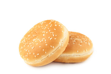 Burger buns isolated on a white background.