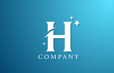H white blue gradient alphabet letter logo for business. Branding design for lettering and corporate identity. Creative icon template