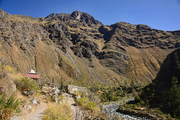 A view of  Llatica village in the Colca Canyon, Cabanaconde, Peru
