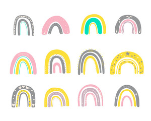 Cute rainbows for children's clothing.