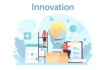 Innovation concept. Idea of creative business solution. Modern production