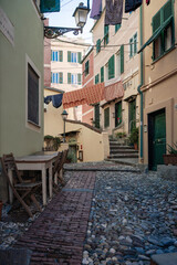 Clothes hanging in the village of boccadasse