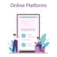 Making money online service or platform. Idea of business development