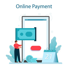 Taxes payment online service or platform. Idea of business accounting