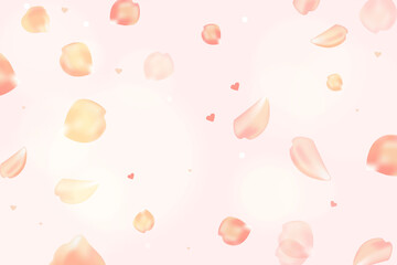 Pink sakura petals falling flower vector background. Romantic sakura flower flower petals.