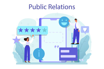 Public relations concept. Idea of brand advertising, building relationships
