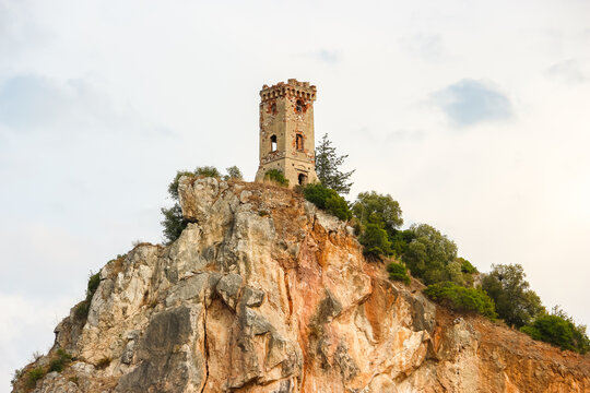 Beautiful view of Caprona Tower (Torretta Di Caprona) near Pisa, Italy.