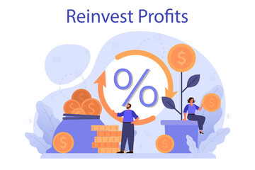 Profit reinvestment concept. Investing business profit in a new project