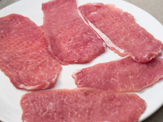 Raw Pork Slices