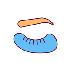 Under-eye patches RGB color icon. Soothing eye treatment. Dry skin re-hydrating. Wrinkles and puffiness reduction. Under-eye masks. Diminishing dark circles. Isolated vector illustration