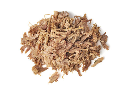 Heap Of Pulled Pork On White Background